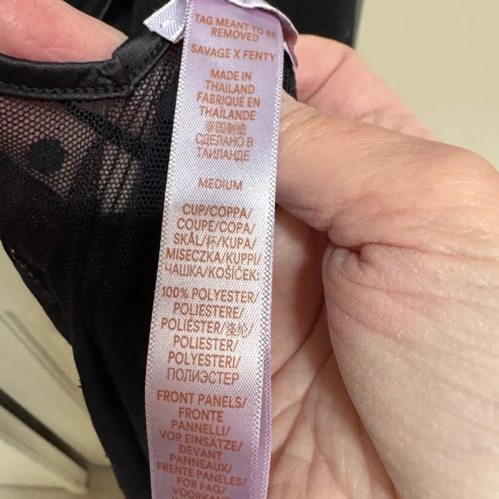Savage X Fenty Black Sheer Free Spirit Floral Embroidery Night Slip